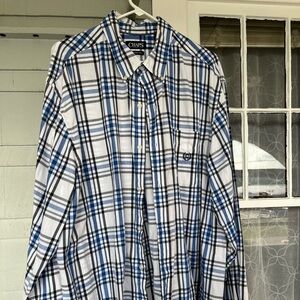 Men’s Chaps long sleeve plaid button down 2XLT